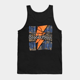 Graphic Basketball San Antonio Proud Name Vintage Tank Top